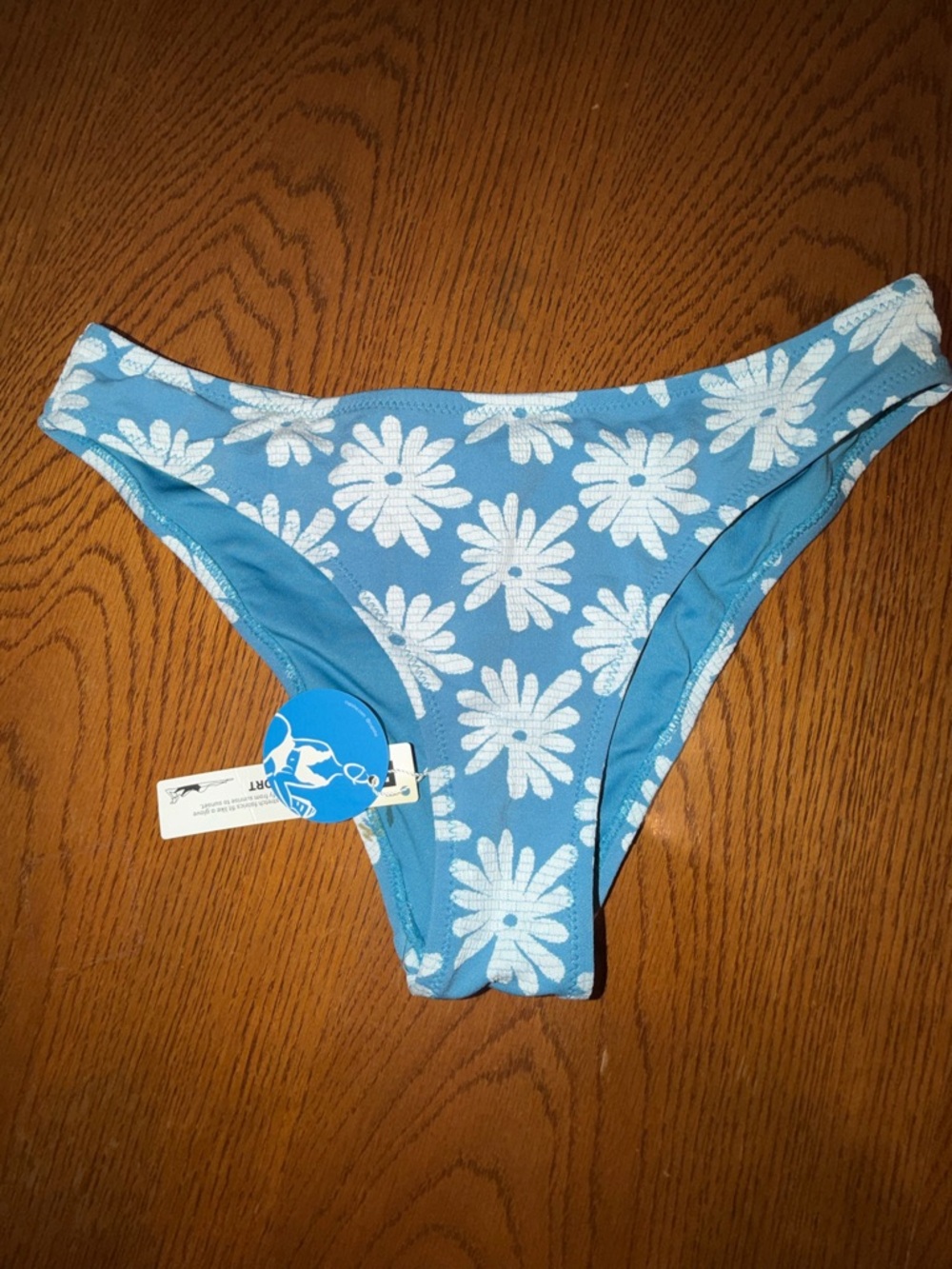 Cupshe Blue Daisy Print Bikini Bottoms